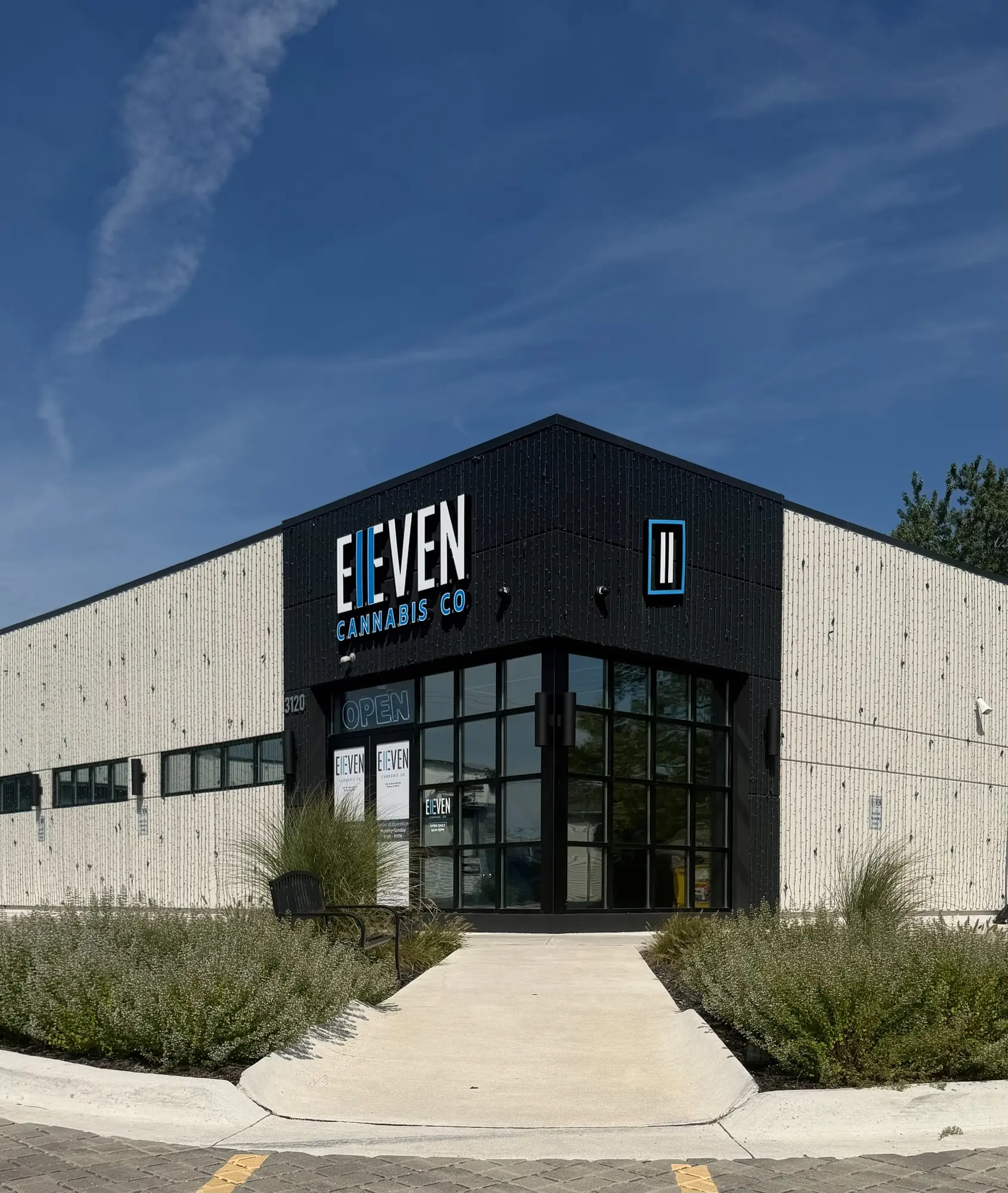Eleven Cannabis Co. storefront sign and entrance in Berkley